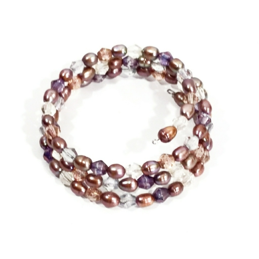 Vintage Fresh Water Peacock Pearl Bracelet/Necklace - Picture 3 of 6